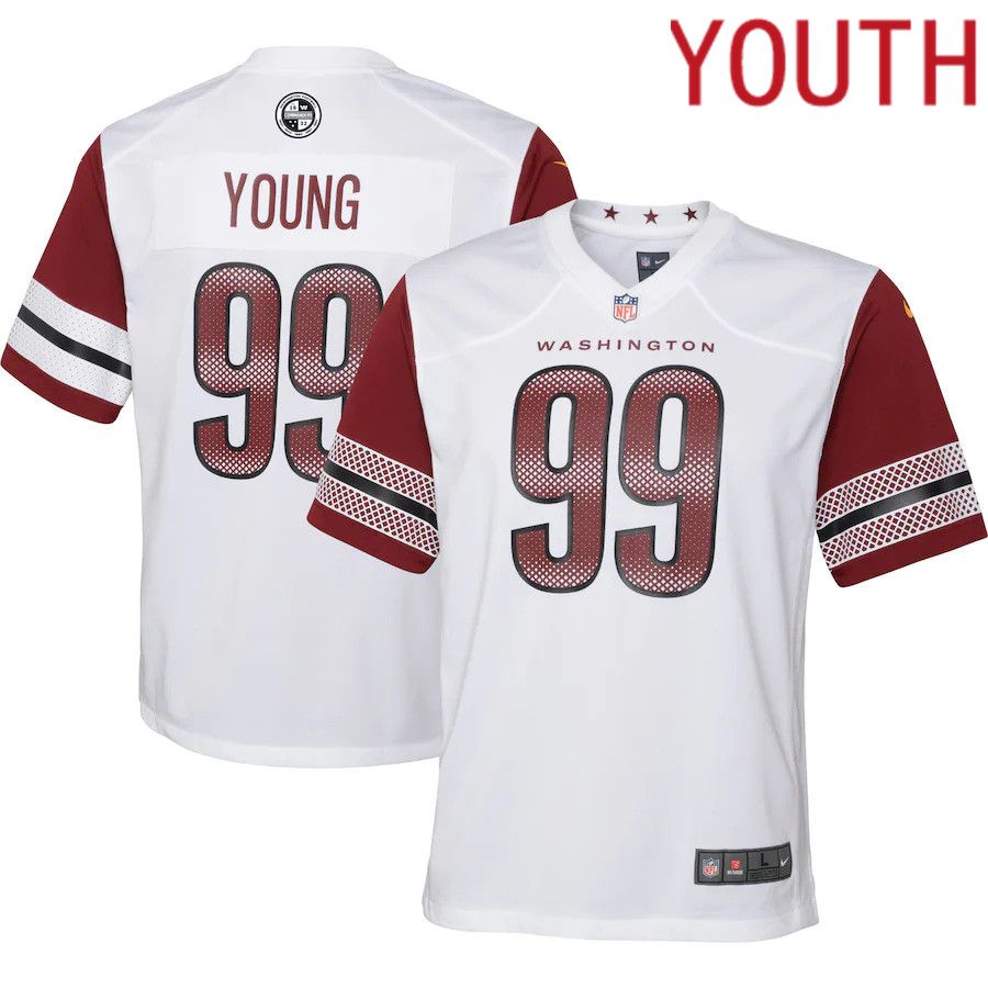 Youth Washington Commanders 99 Chase Young Nike White Game NFL Jersey